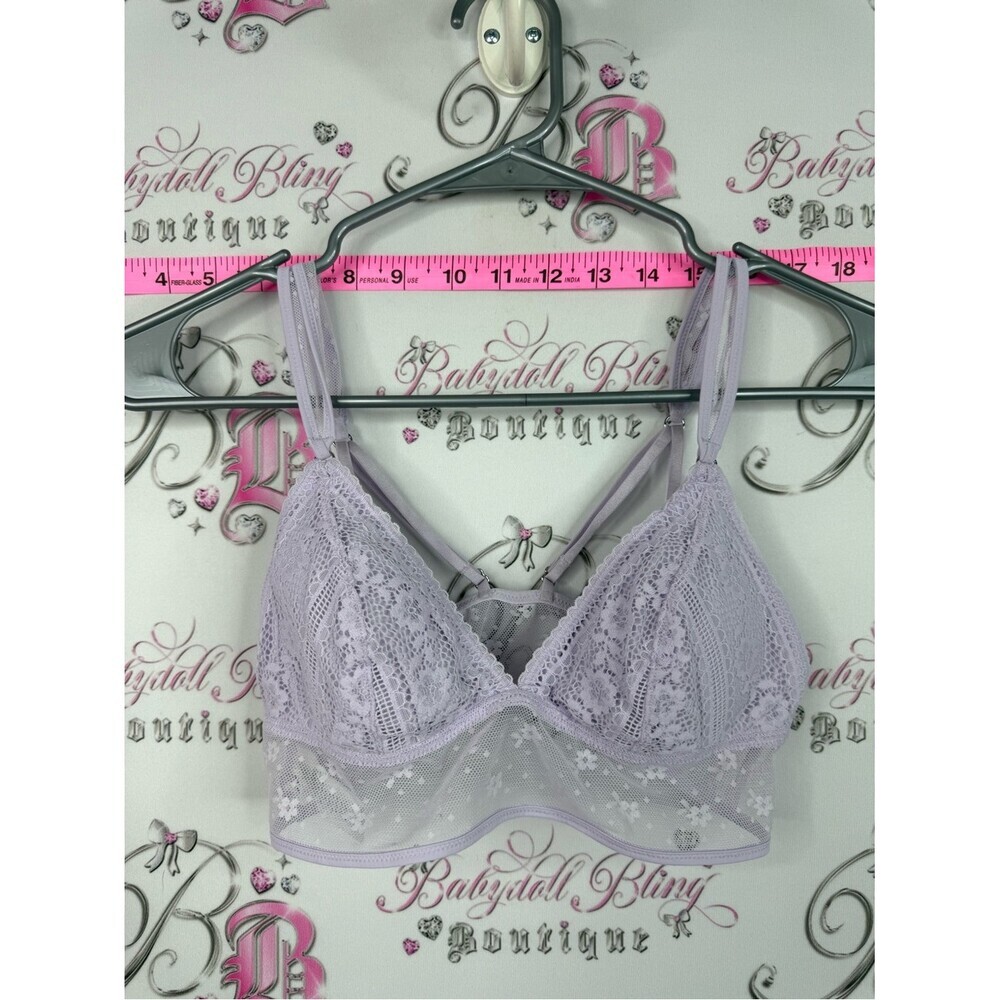 aerie bra Lacie Lavender Lace Bralette with Mesh Band